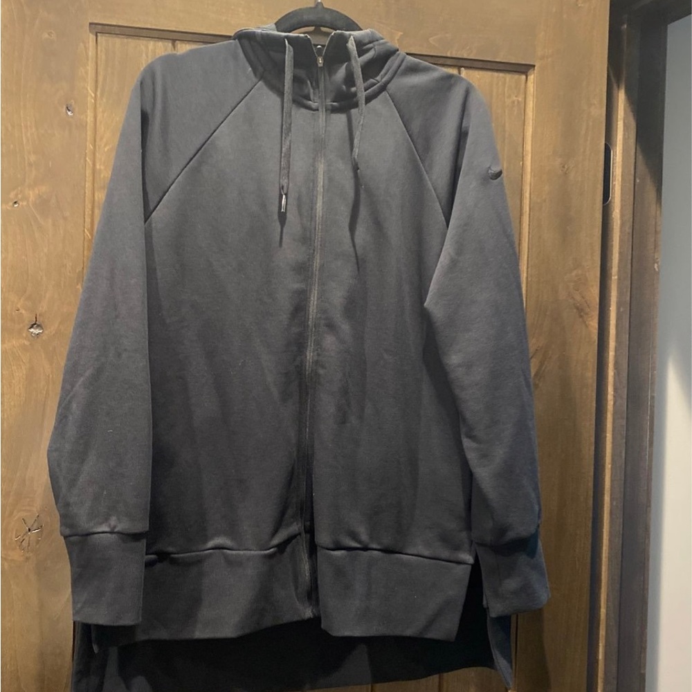 Womens Black ZIP UP Hooded Sweatshirt Large Brand New